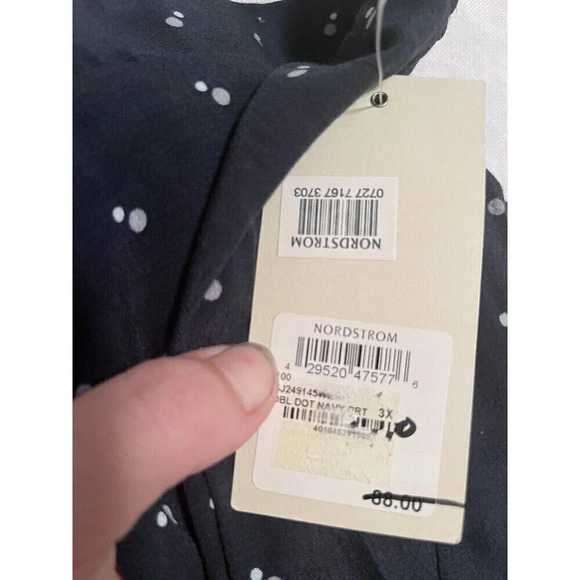 Sejour Womens Pants Wide Leg 3x Navy Polka Dot Print - Picture 6 of 6